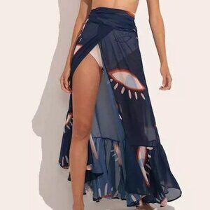 Azul Eye Catcher Faux Wrap Summer Skirt Coverup